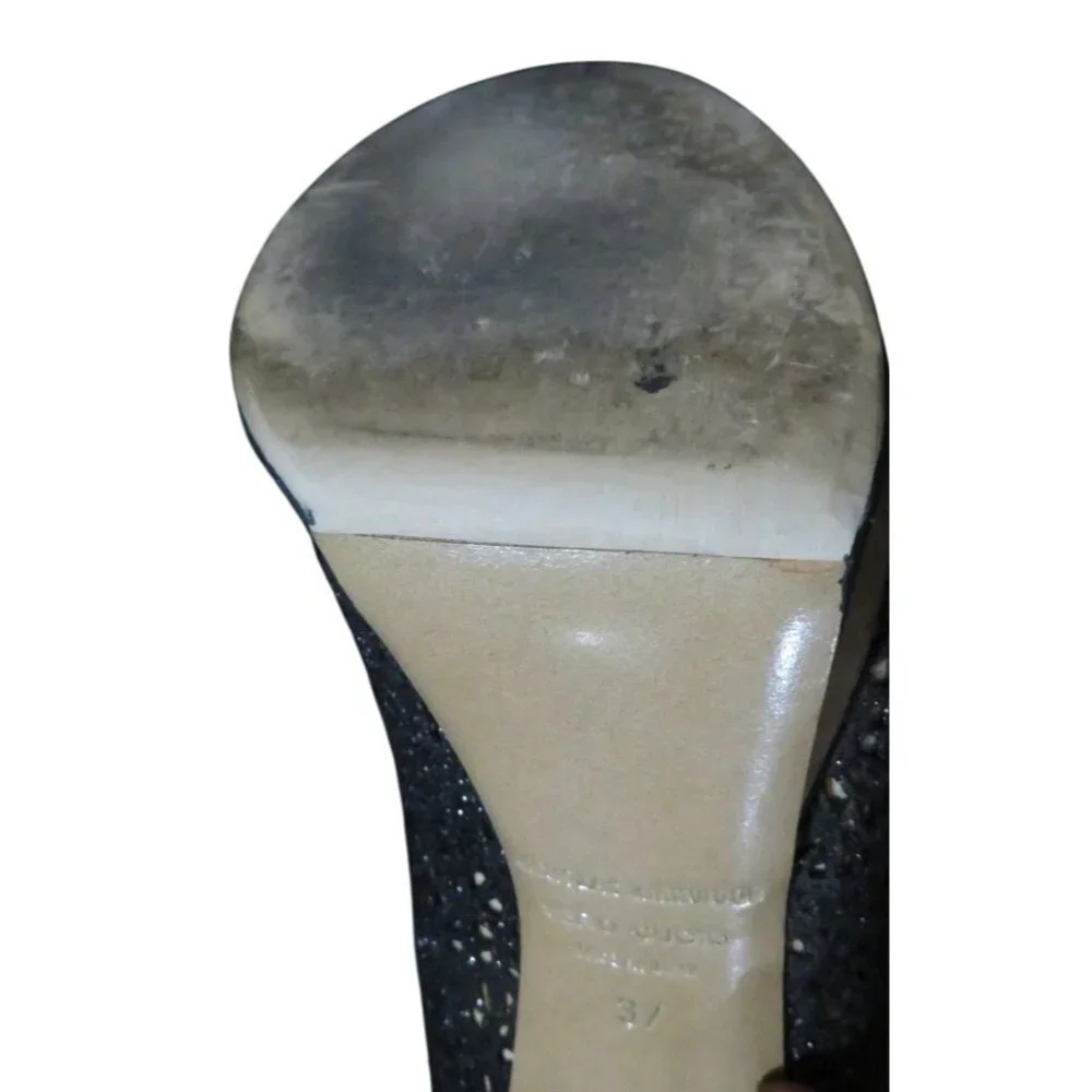 Nicholas Kirkwood Laser Cut Black Italian Leather Platform Stiletto Pumps 37